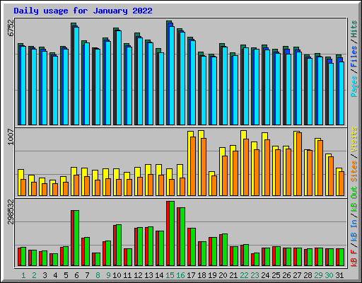 Daily usage for January 2022