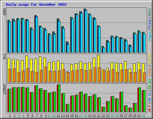Daily usage for December 2022