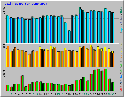 Daily usage for June 2024