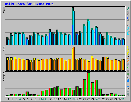 Daily usage for August 2024