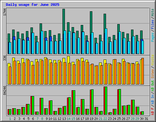 Daily usage for June 2025