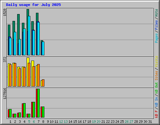 Daily usage for July 2025