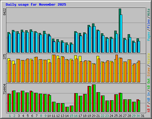 Daily usage for November 2025
