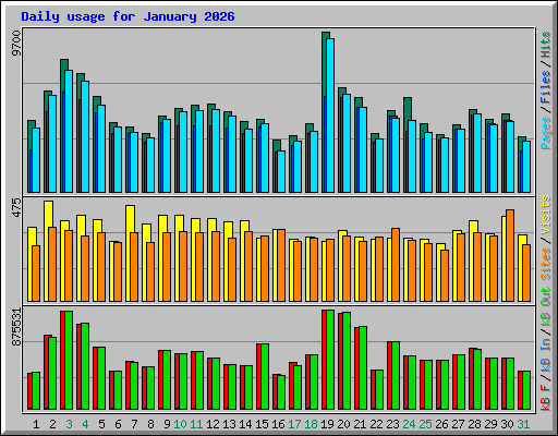 Daily usage for January 2026