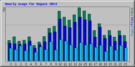Hourly usage for August 2014