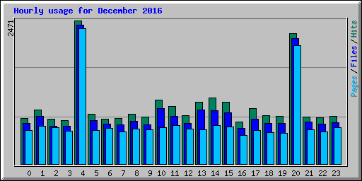 Hourly usage for December 2016