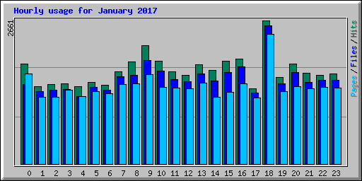 Hourly usage for January 2017