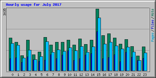 Hourly usage for July 2017
