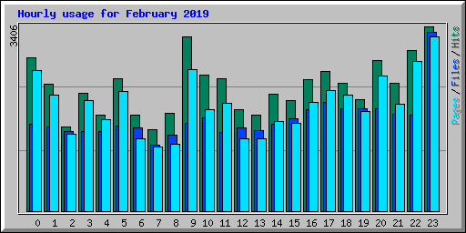 Hourly usage for February 2019