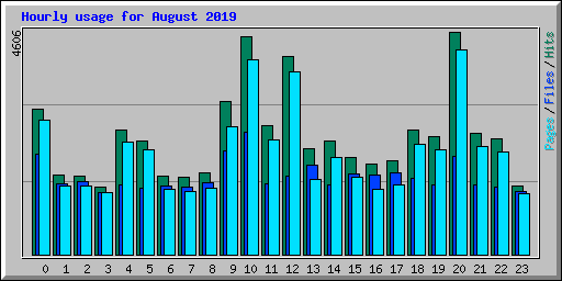 Hourly usage for August 2019