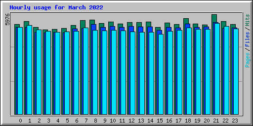 Hourly usage for March 2022