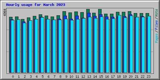 Hourly usage for March 2023